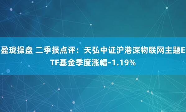 盈珑操盘 二季报点评：天弘中证沪港深物联网主题ETF基金季度涨幅-1.19%